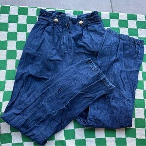 Zara Blue Denim Jeans with Green Accent